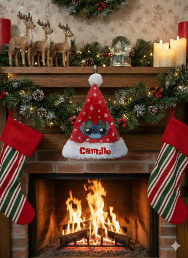 Bonnet de Noël Personnalisé avec Prénom – Enfants 🎄