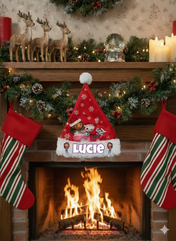 Bonnet de Noël Personnalisé avec Prénom – Enfants 🎄