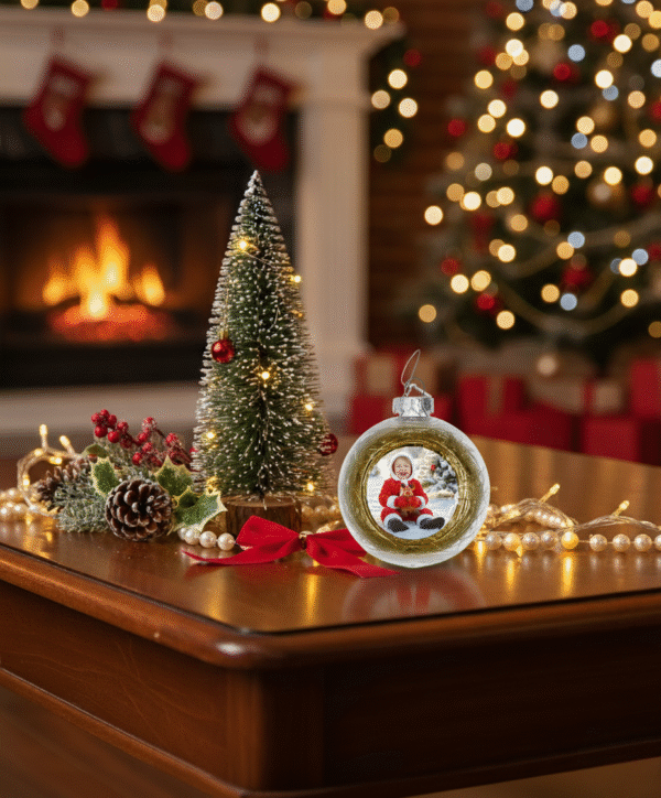 Boule Sapin de Noël transparente remplie de fils colorés - 3 couleurs disponibles