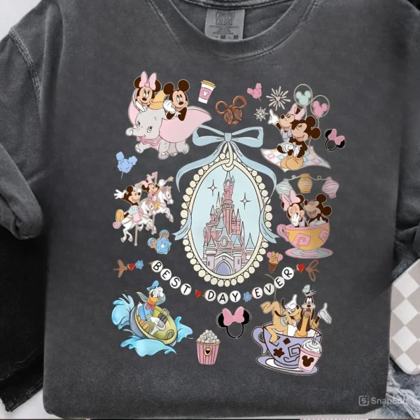 T-shirt Disney “Best Day Ever” – 100% Coton, Enfant & Adulte